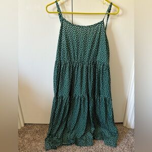 Dark green polka dot dress